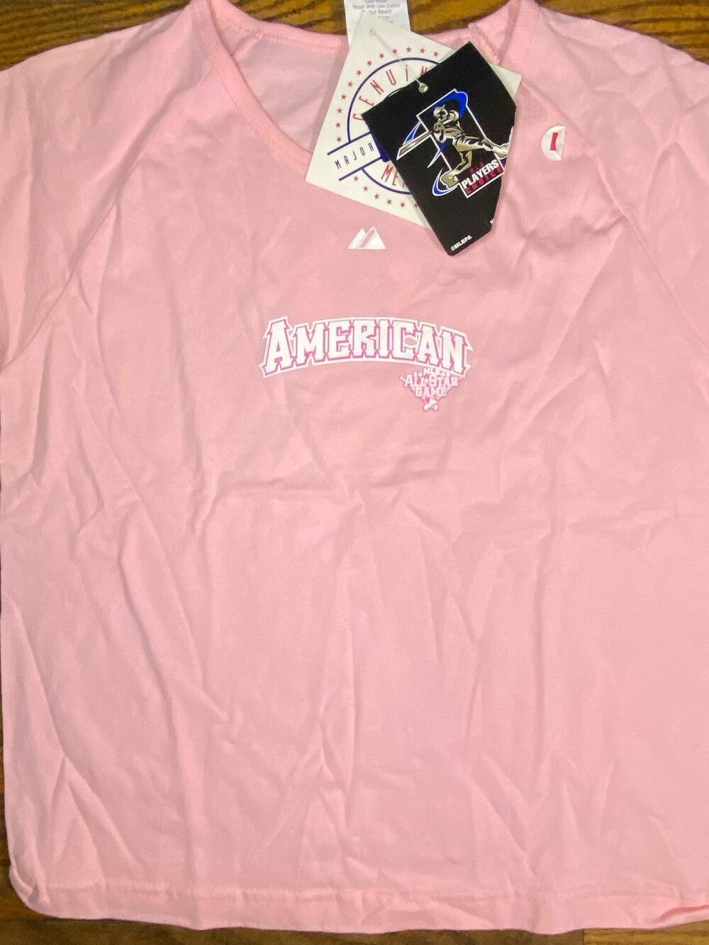 Alex Rodriguez #13 Majestic Womens Large Pink American League MLB T Shirt NWT